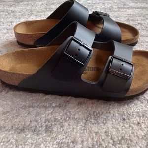 BIRKENSTOCK Arizona two-strap leather slides $90